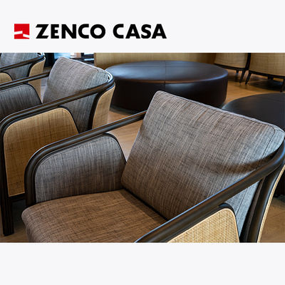 Alberghi Arredamento per il tempo libero Sofà fisso per più persone Elementi di rotino Sedile salotto Tavolo da caffè in stile moderno
