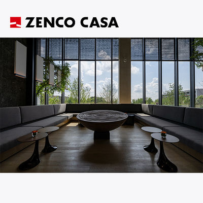 Hotel Arredamento per il tempo libero Divano fisso per più persone in stile Wabi Sabi Tavolo da caffè a pilastro in legno