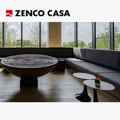 Hotel Arredamento per il tempo libero Divano fisso per più persone in stile Wabi Sabi Tavolo da caffè a pilastro in legno