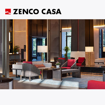 Arredamento per l'ingresso in hotel in stile cinese, compresi divani e sedie a sdraio, ecc.