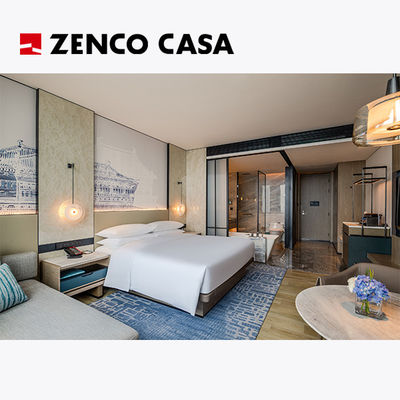Set di mobili per camera da letto dell' hotel include letto king in legno massello e minibar moderno