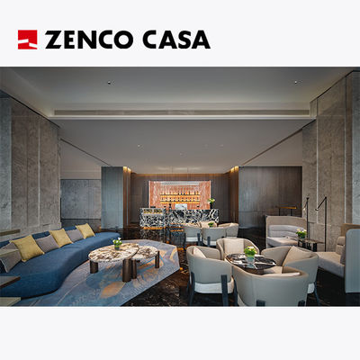 Arredamento per la hall dell' hotel in compensato con divano e tavolo da caffè