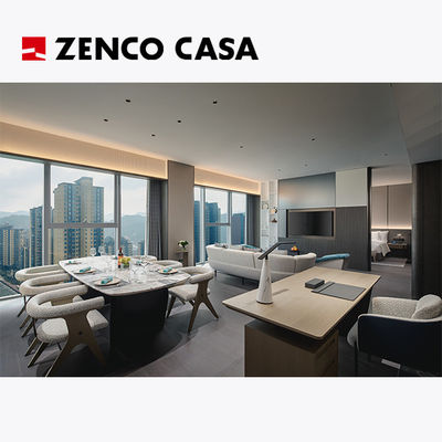Arredamento moderno per suite d'albergo con scrivania lineare su misura