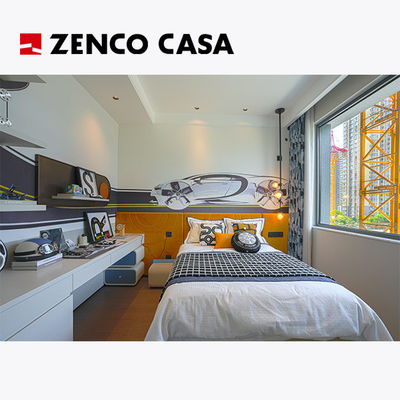 Arredamento per camera da letto minimalista moderno con tavolo da letto e scrivania bianca