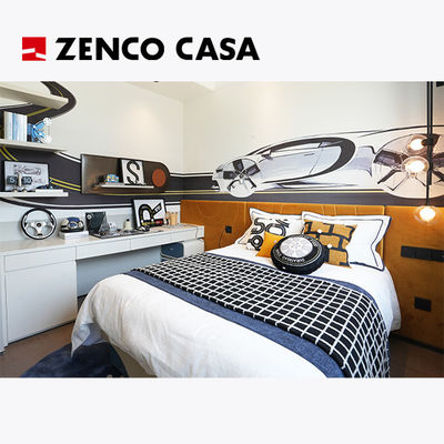 Arredamento per camera da letto minimalista moderno con tavolo da letto e scrivania bianca