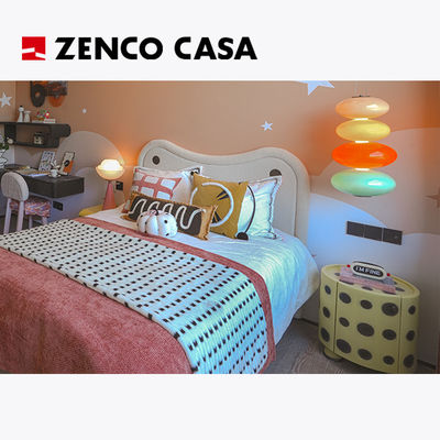 Arredamento per camera da letto contemporaneo con letto per bambini con tavolo da letto in legno massello rotondo